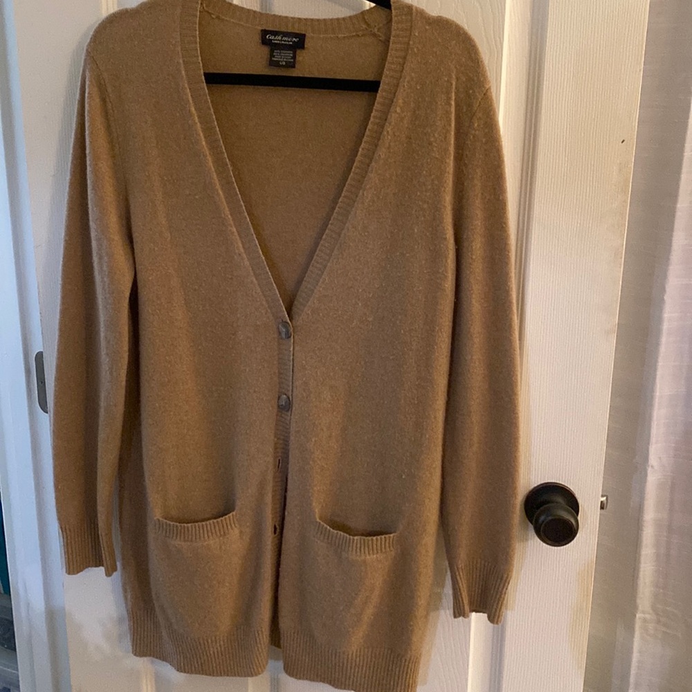 Lord & Taylor long cashmere cardigan with pockets size L